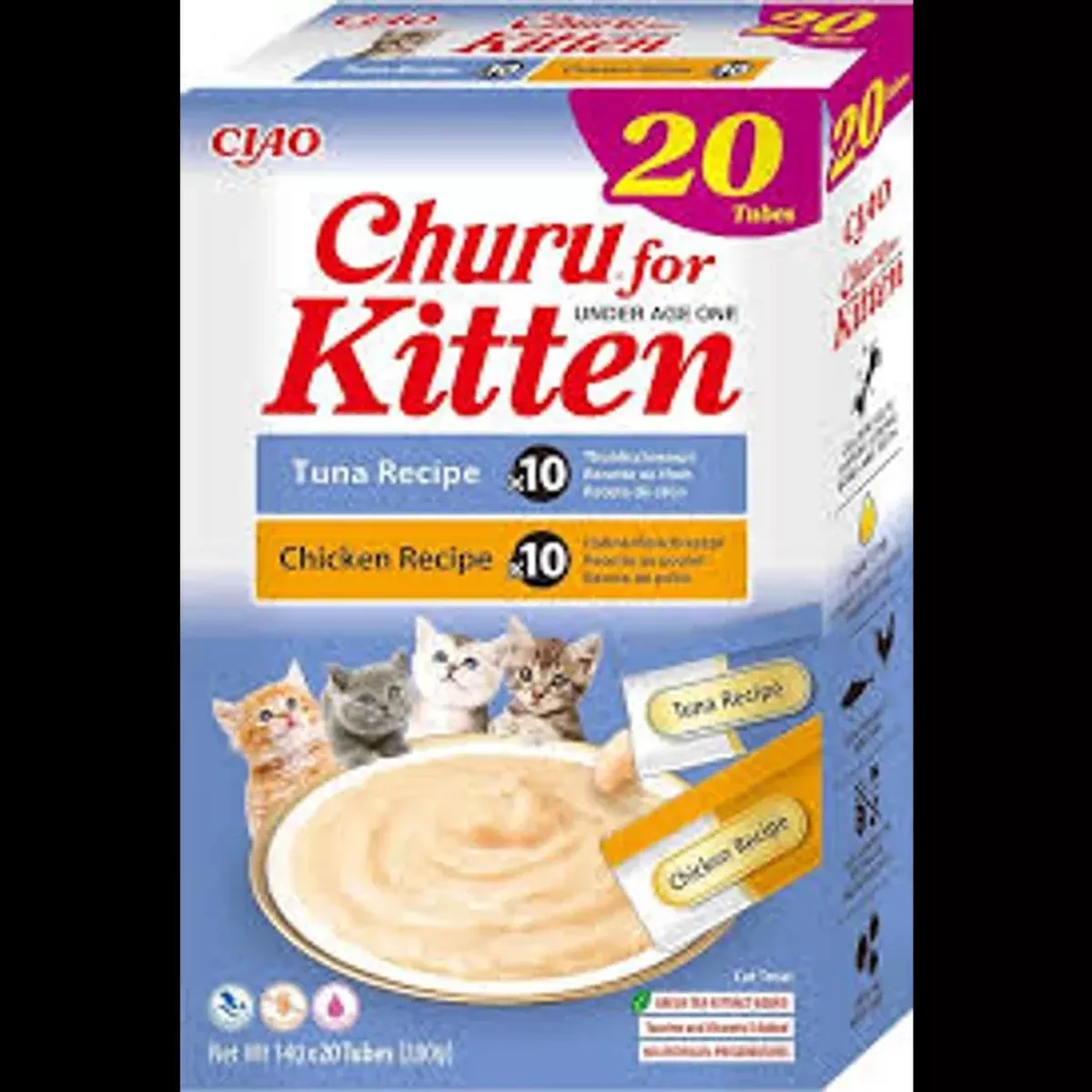 INABA Cat Churu Puree Chicken & Tuna Varities Box 20Pcs For Kitten
