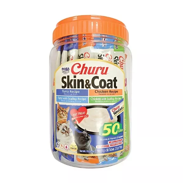 Inaba Churu Skin & Coat Purées - Variety 50 Pack