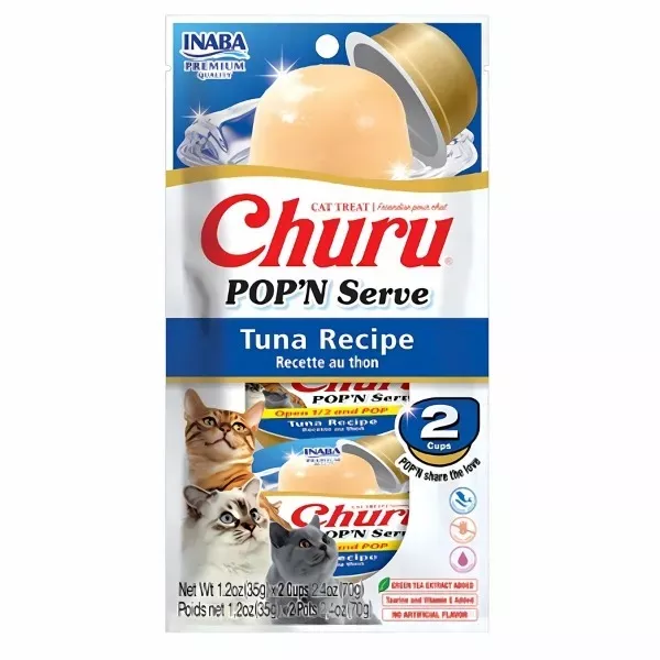 Inaba Pop'N Serve Cat Treats - Tuna Recipe