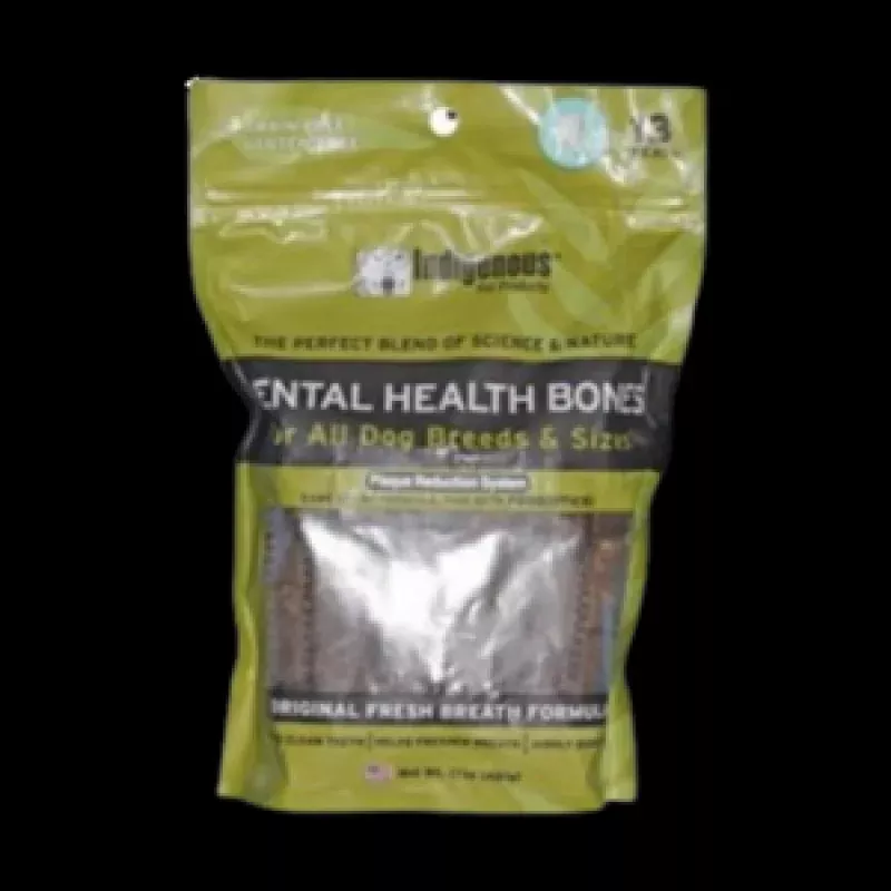 Indigenous Fresh Breath Formula Grain-Free Mint Flavored Dental Dog Treats, Mini 40ct