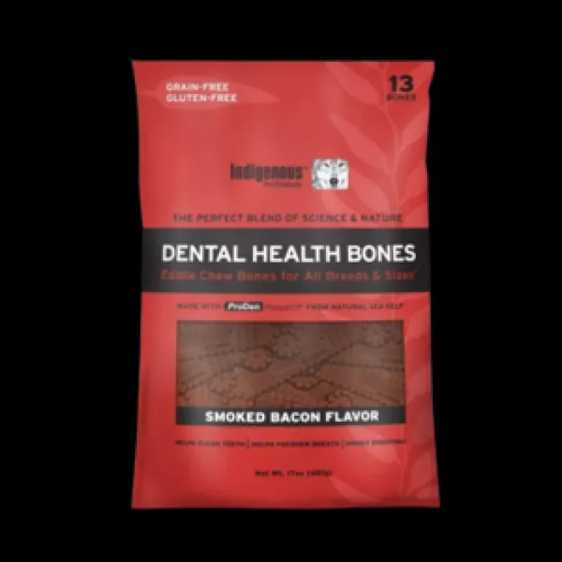 Indigenous Smoked Bacon Grain-Free Dental Dog Treats, Original 13ct