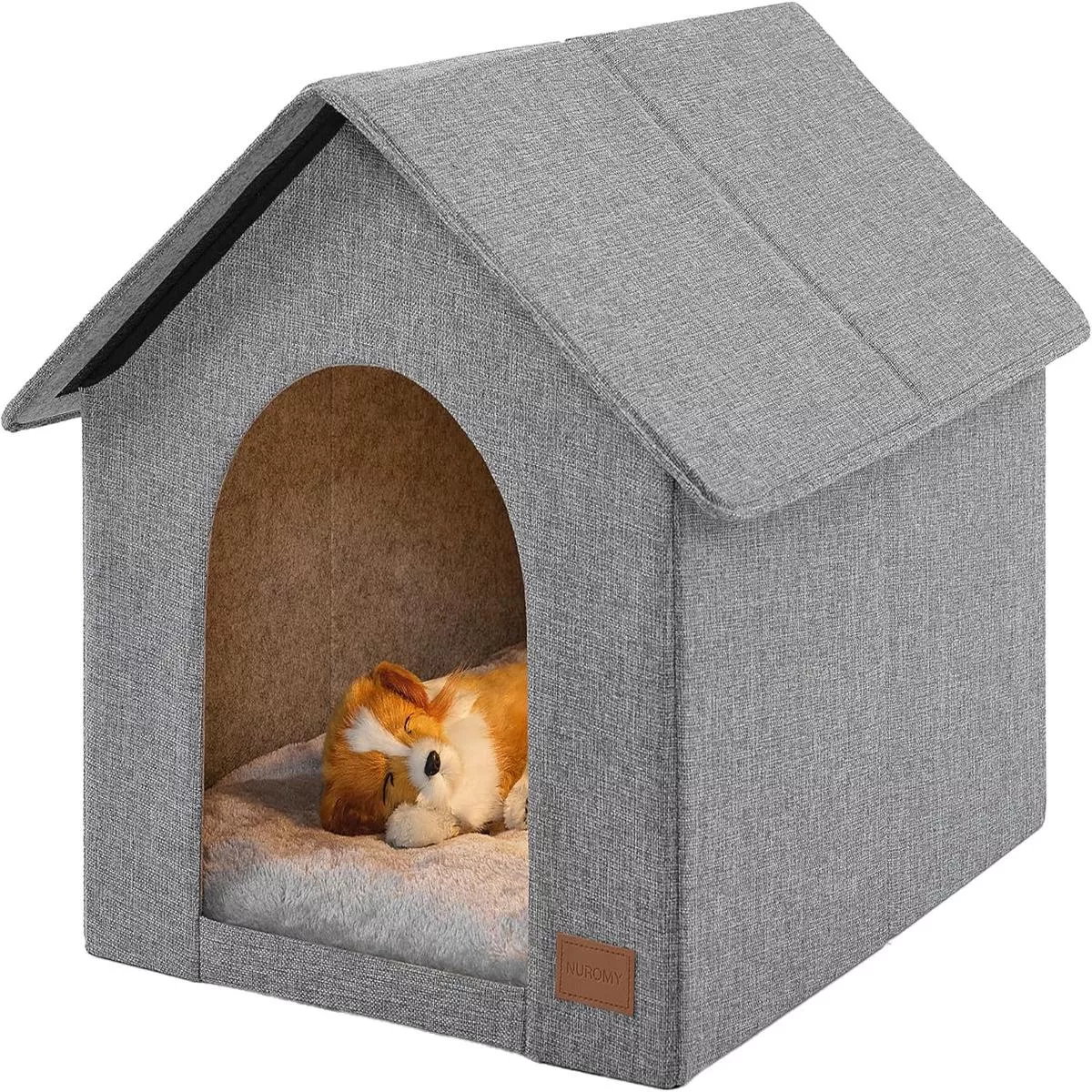 Indoor Dog House with Washable Plush Cushion – Medium Size, Suitable for Dogs & Cats
