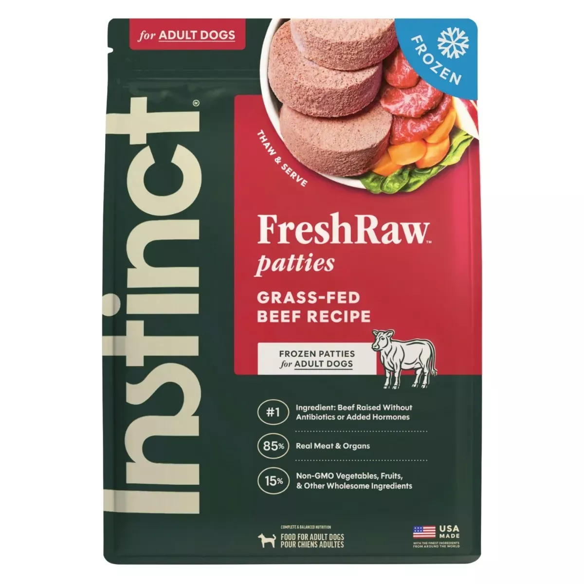 Instinct FreshRaw Patties for Dogs - Beef Recipe