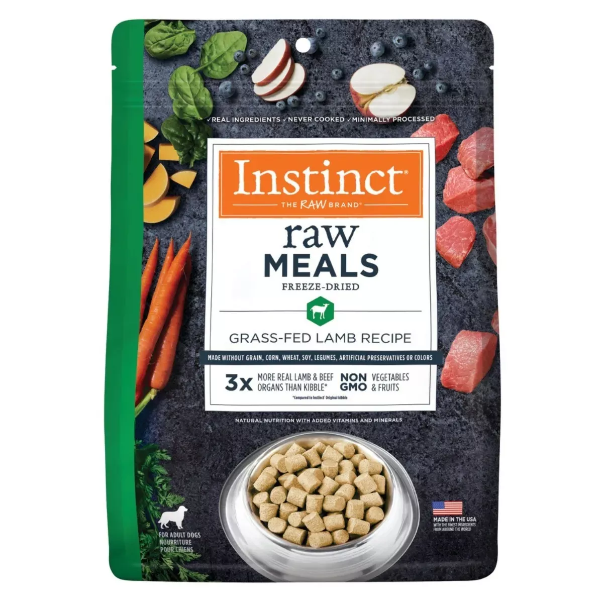 Instinct Raw Freeze-Dried Meals for Dogs - Grass-Fed Lamb Recipe