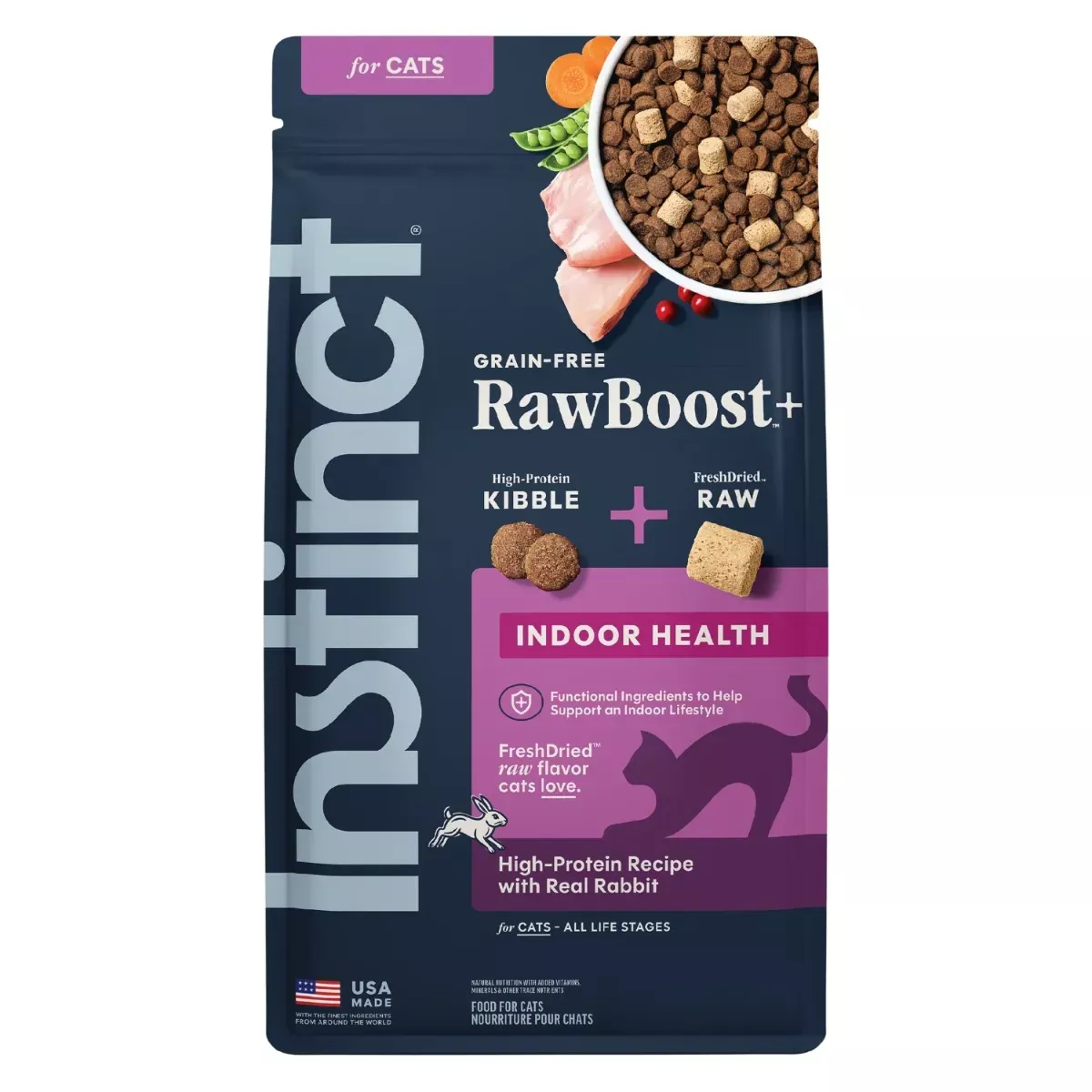 Instinct RawBoost+ Indoor Health Grain-Free Dry Food for Cats - Rabbit Recipe