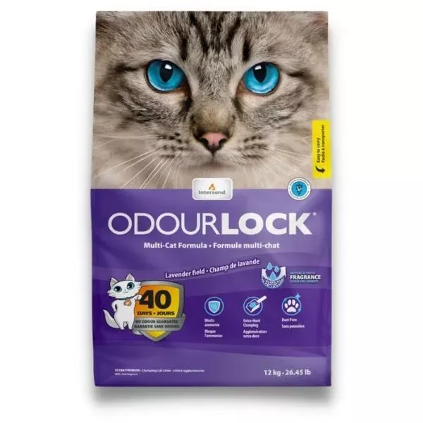 Intersand Odourlock Multi-Cat Clumping Cat Litter - Lavender