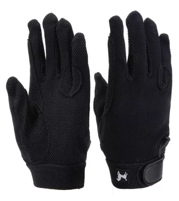 Jacks Cotton Pimple Gloves 5 Black
