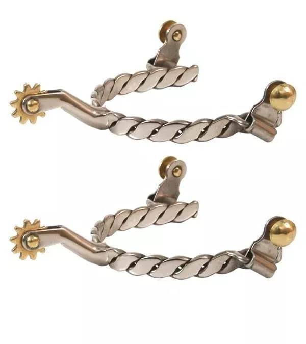 Jacks Ladies Twisted Band Spurs Stainless Steel
