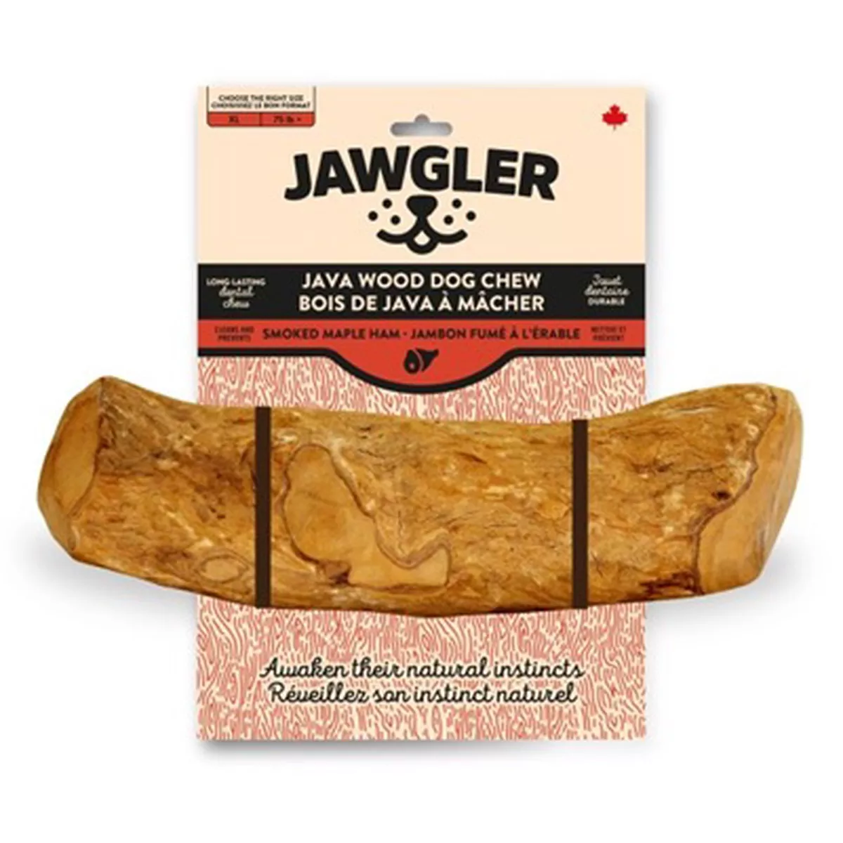 Jawgler Smoked Maple Ham Java Wood Dog Chew