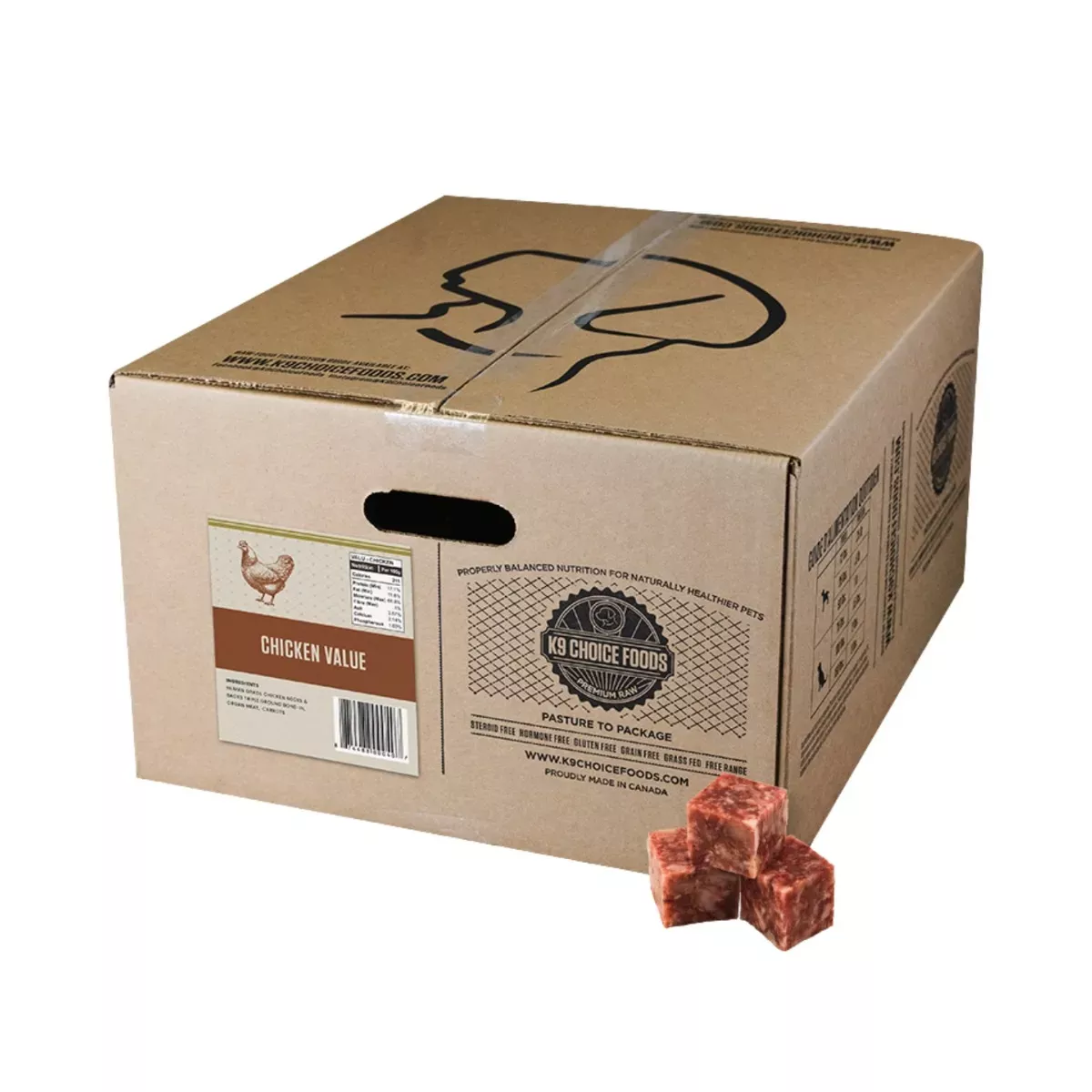 K9 Choice Foods Bone, Organ & Veg. Blend for Dogs - Chicken Value