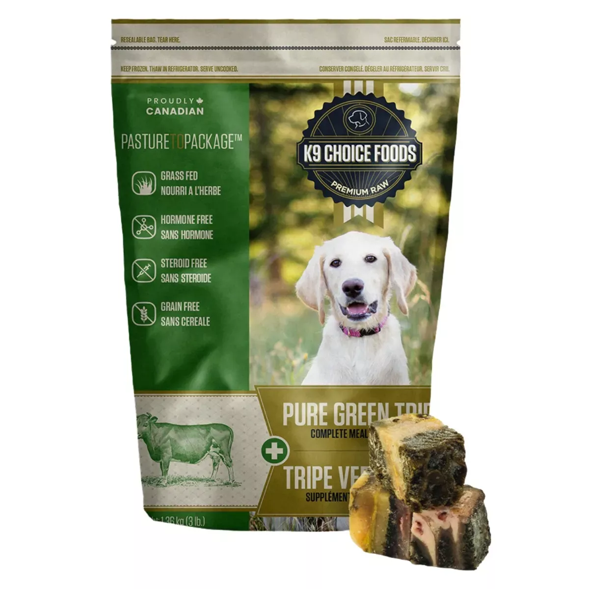 K9 Choice Foods Complete Meal Supplement for Dogs - Pure Green Tripe