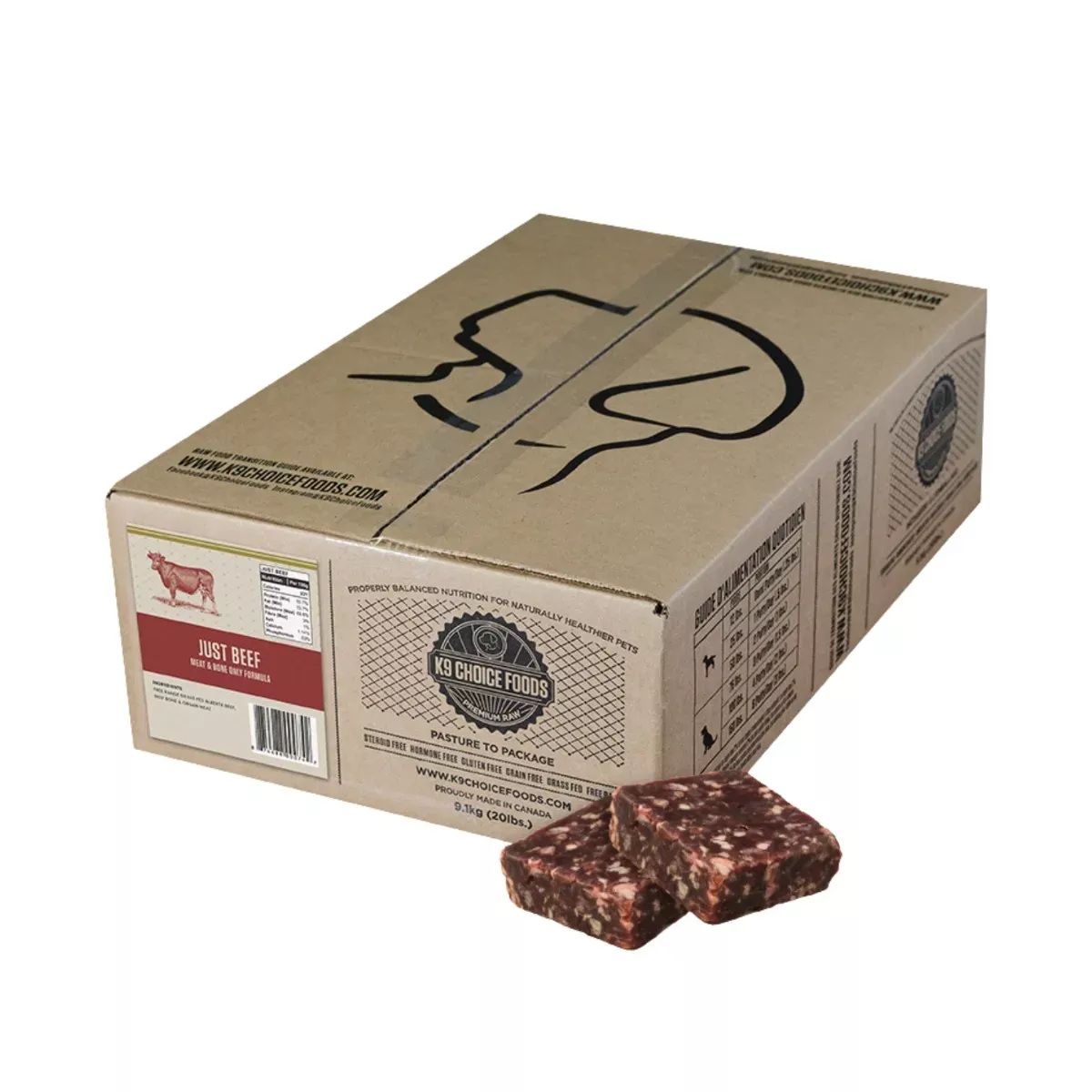 K9 Choice Foods Meat & Bone Formula for Dogs - Just Beef