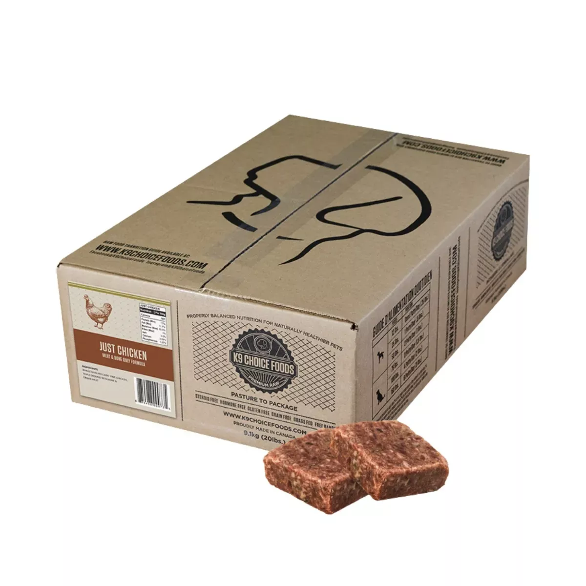 K9 Choice Foods Meat & Bone Formula for Dogs - Just Chicken