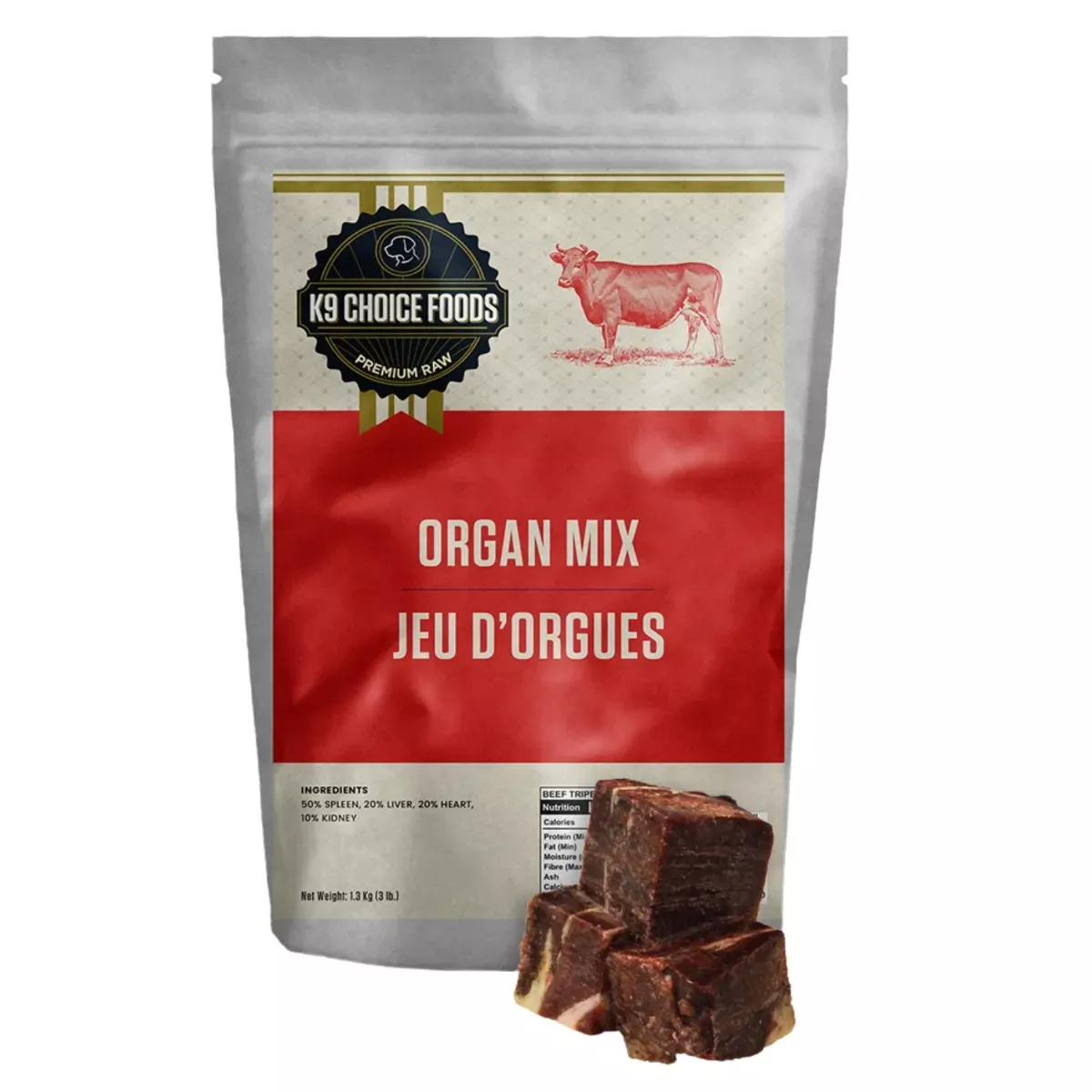 K9 Choice Foods Supplement for Dogs - Fine Ground Organ Mix