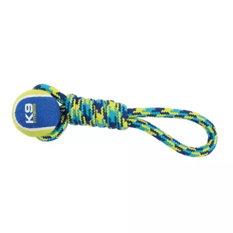K9 Fitness by Zeus Tennis Ball Rope Tug – 23cm