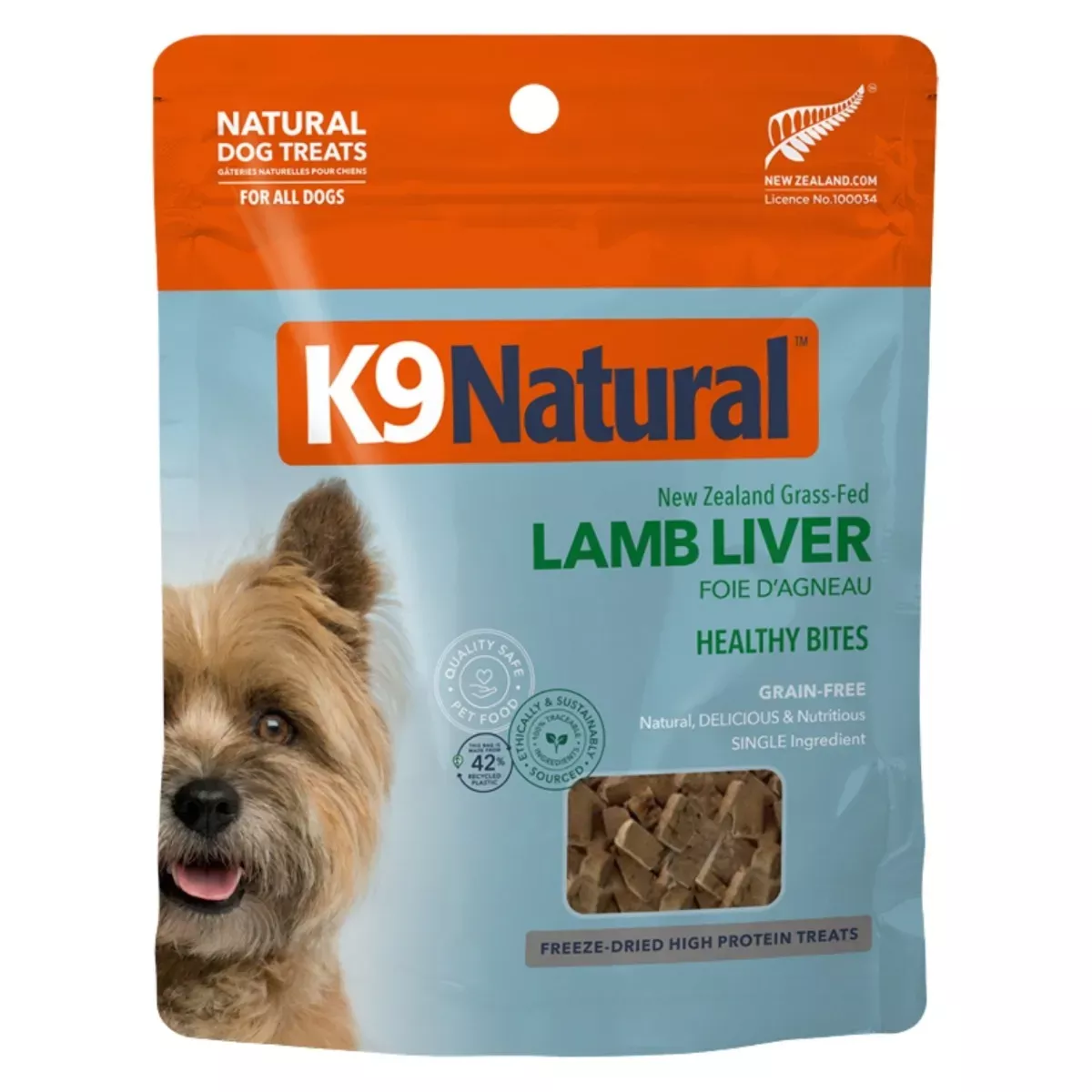 K9 Natural Healthy Bites Dog Treats - Lamb Liver