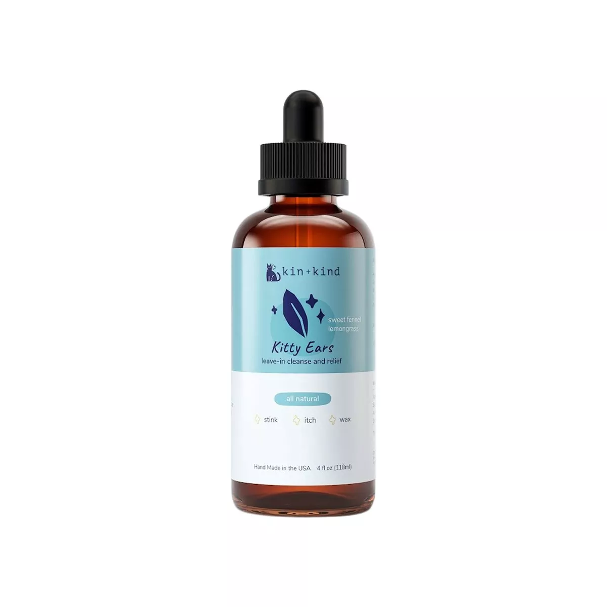 Kin + Kind Natural Kitty Ear Cleaner for Cats