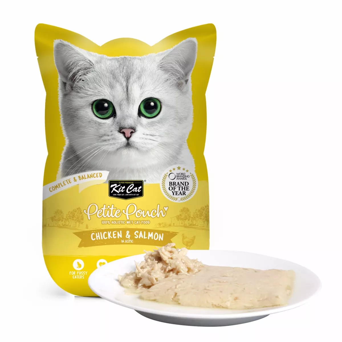 Kit Cat Cat Wet Food Petite Pouch Complete & Balanced Chicken & Salmon in Aspic