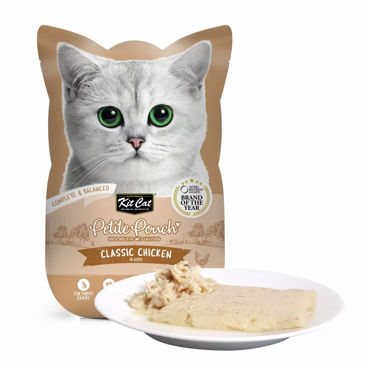 Kit Cat Cat Wet Food Petite Pouch Complete & Balanced Classic Chicken in Aspic