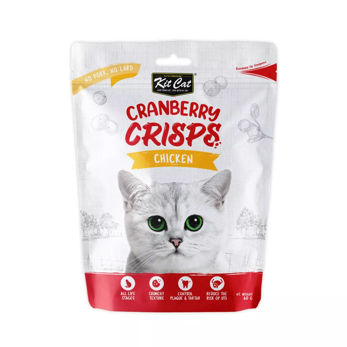 Kit Cat Cranberry Crisps Cat Treat Chicken 60g