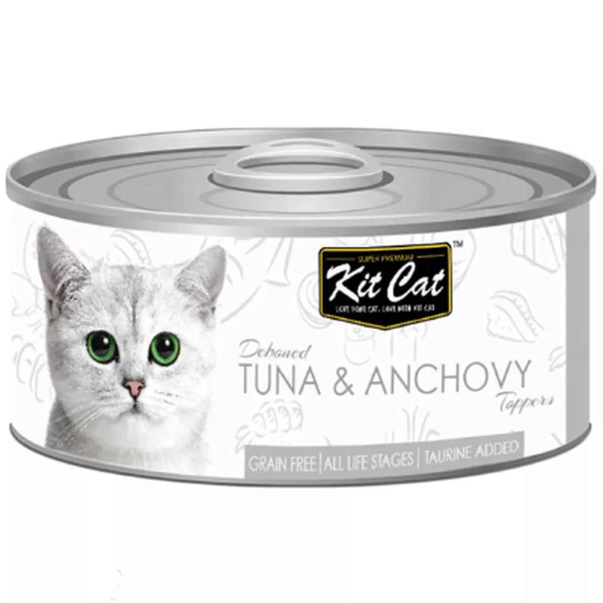 Kit Cat Deboned Tuna and Anchovy Grain Free Canned Cat Food Topper