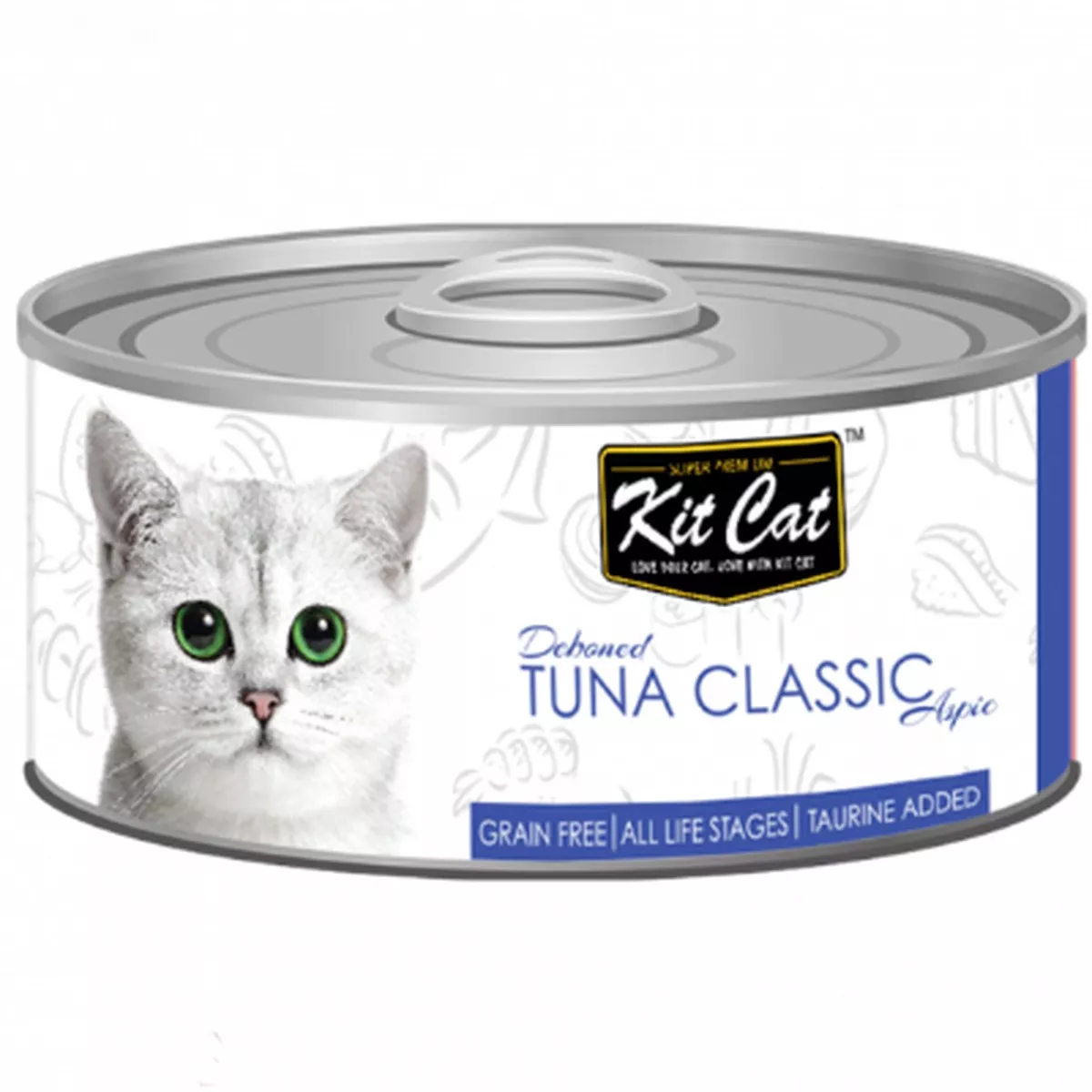 Kit Cat Deboned Tuna Classic Aspic Grain Free Canned Cat Food Topper