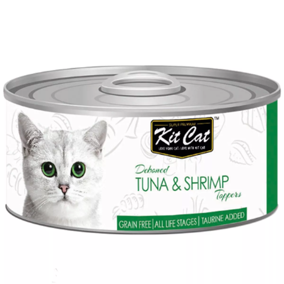Kit Cat Deboned Tuna and Shrimp Grain Free Canned Cat Food Topper