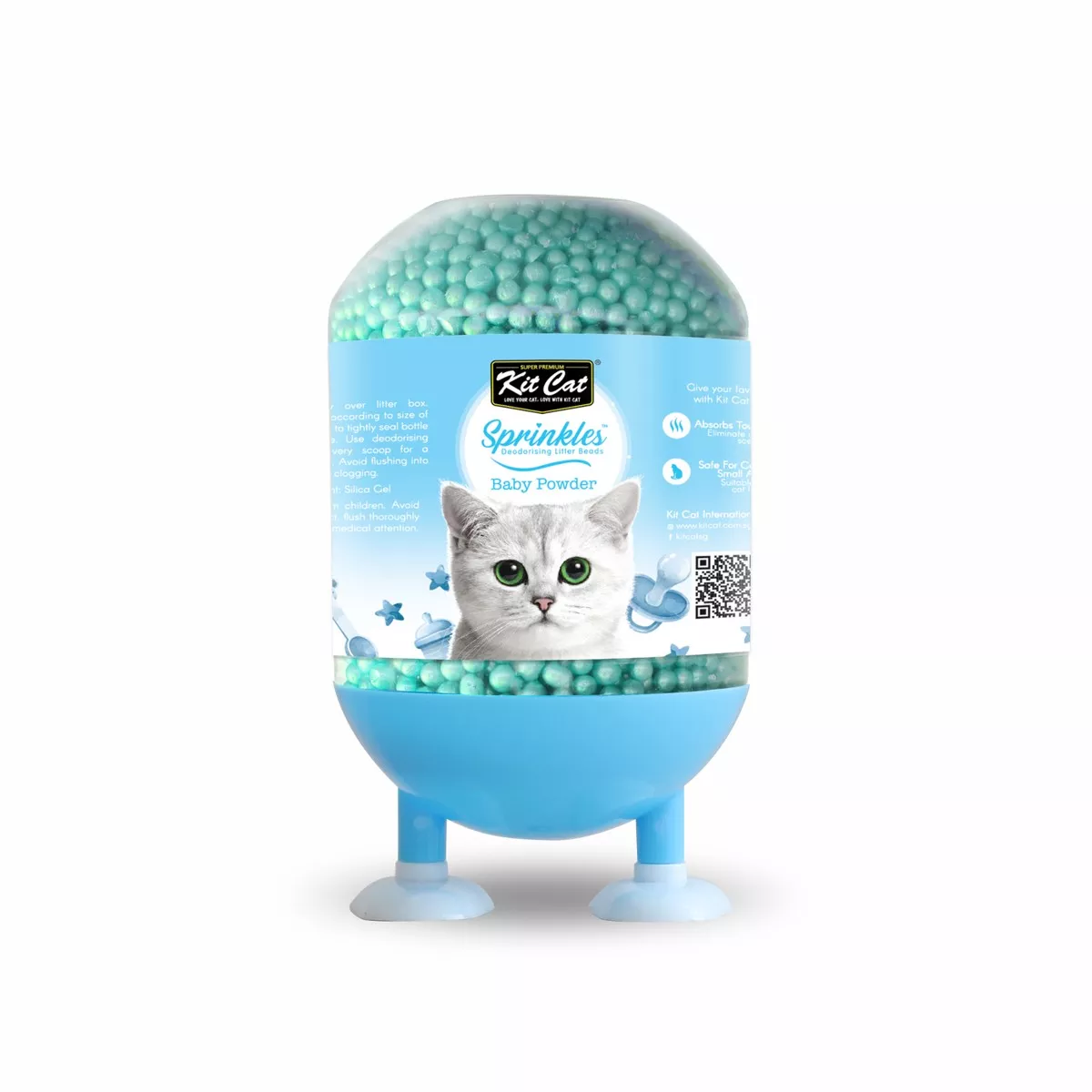 Kit Cat Deodorising Litter Sprinkles Baby Powder 240g