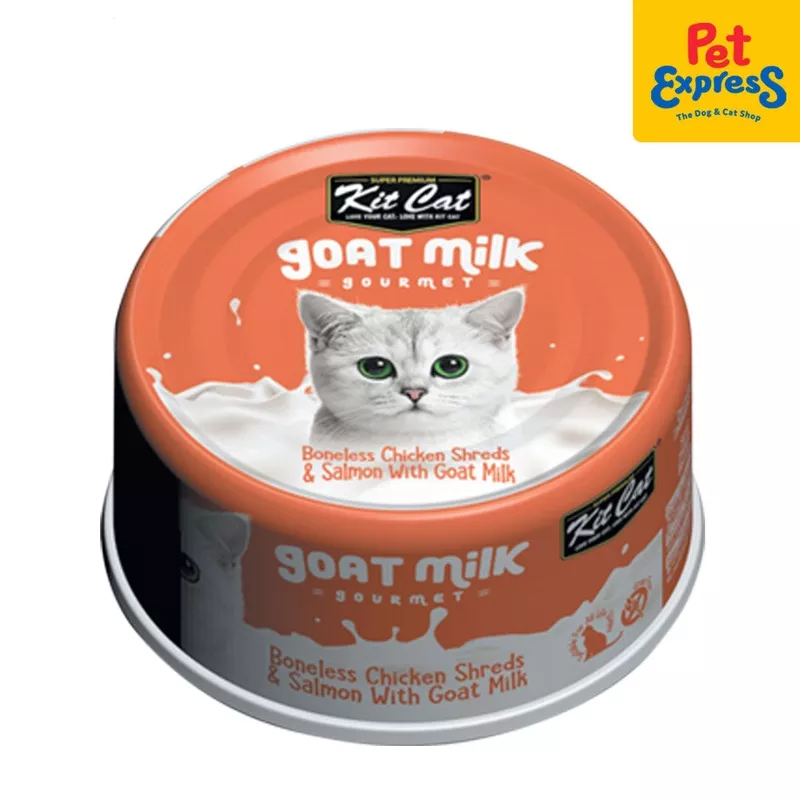 Kit Cat Goat Milk Gourmet Chicken and Salmon Wet Cat Food 70g (Single)