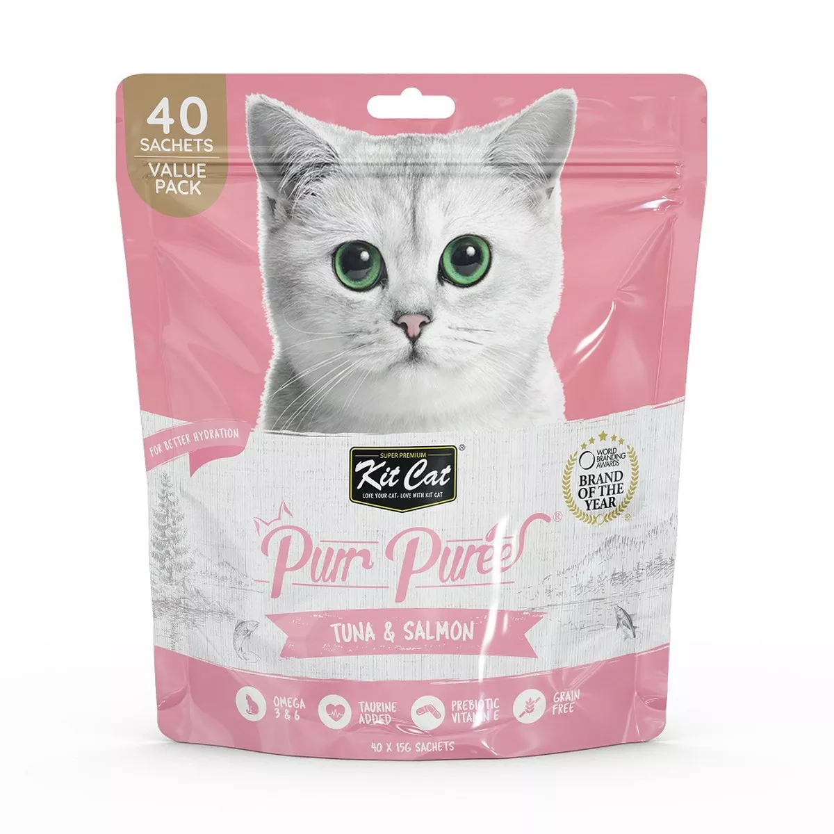 Kit Cat Purr Puree Value Pack Tuna & Salmon 40x15g