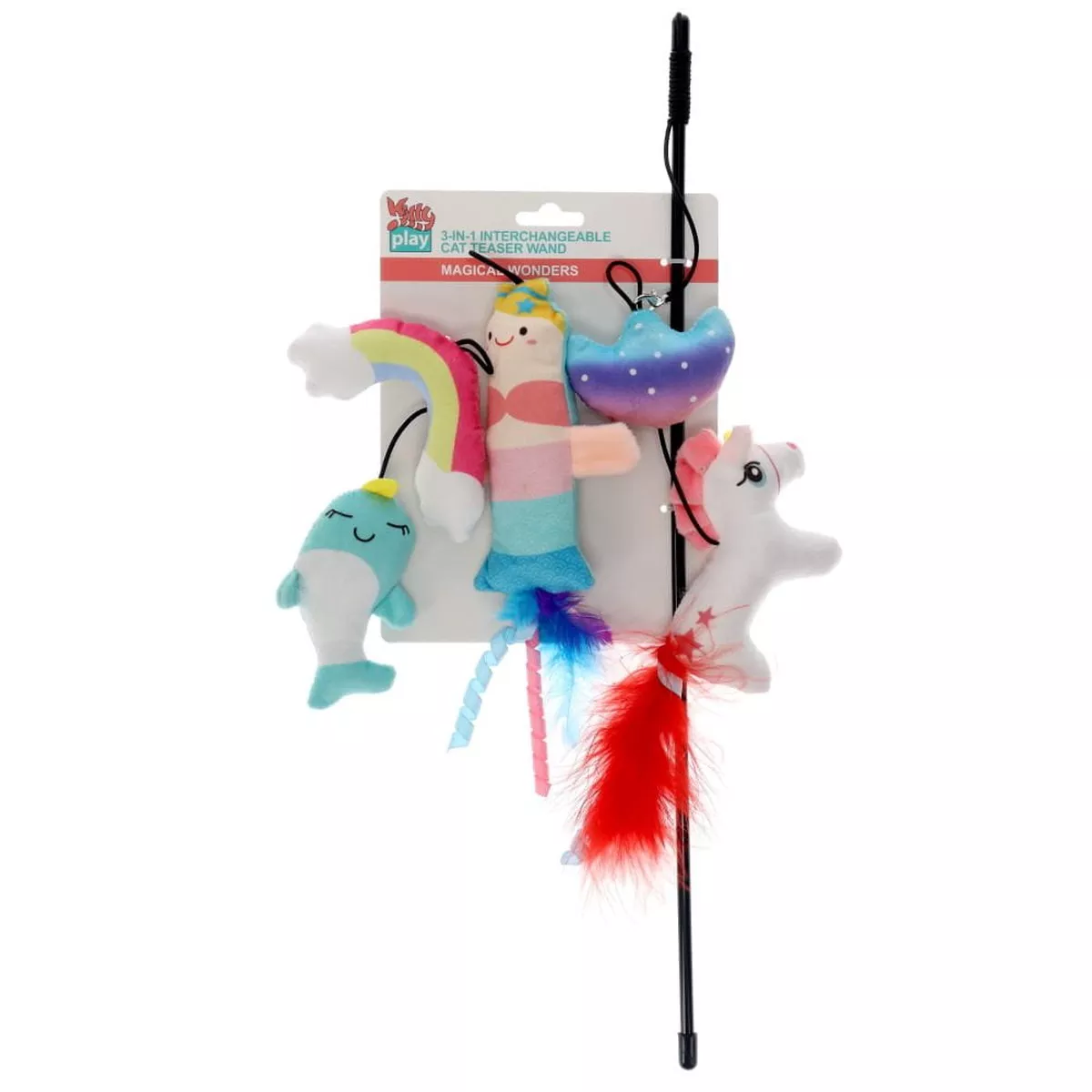 Kitty Play 3-in-1 Interchangeable Cat Teaser Wand Magical Wonders