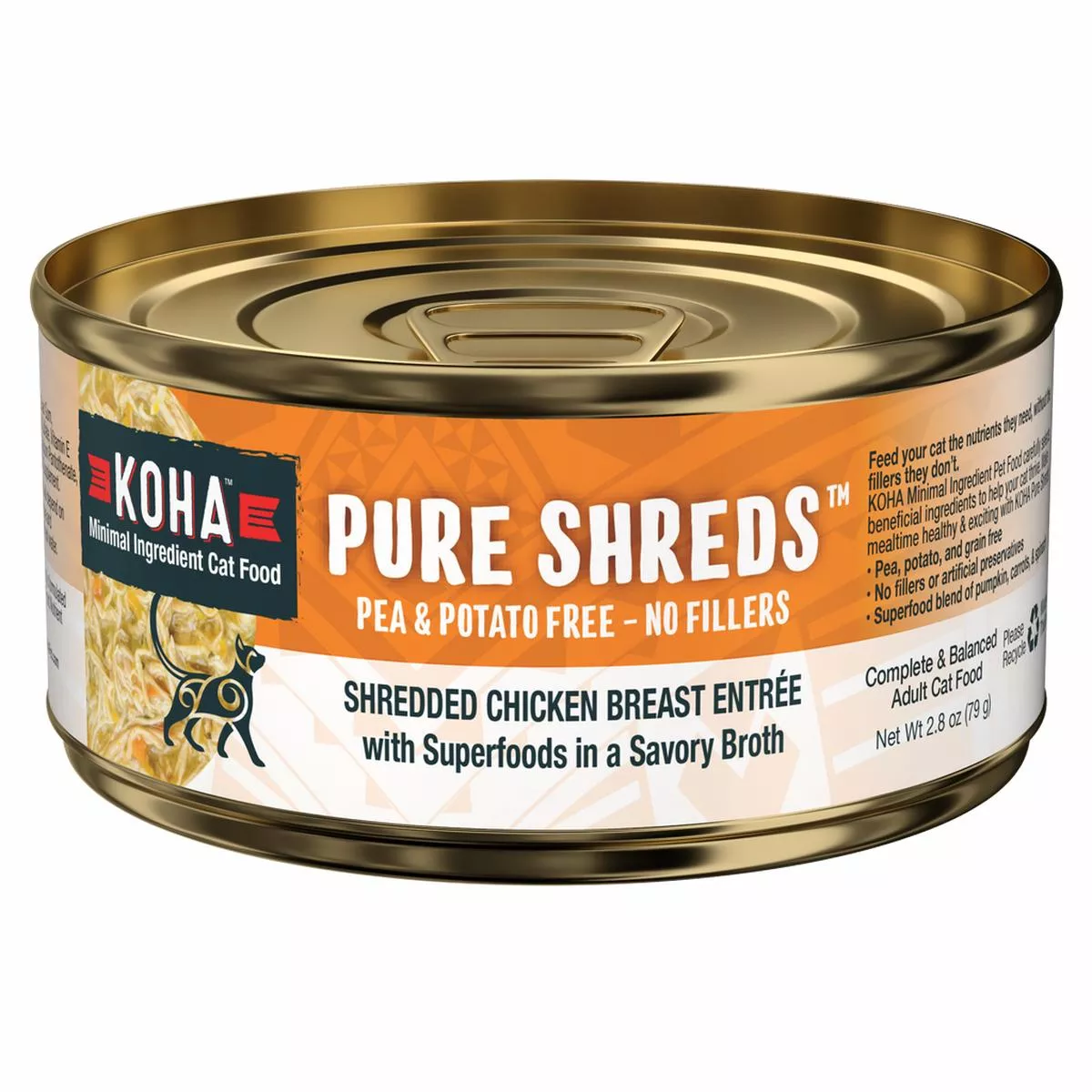 KOHA Cat Pure Shredded Chicken 2.8oz