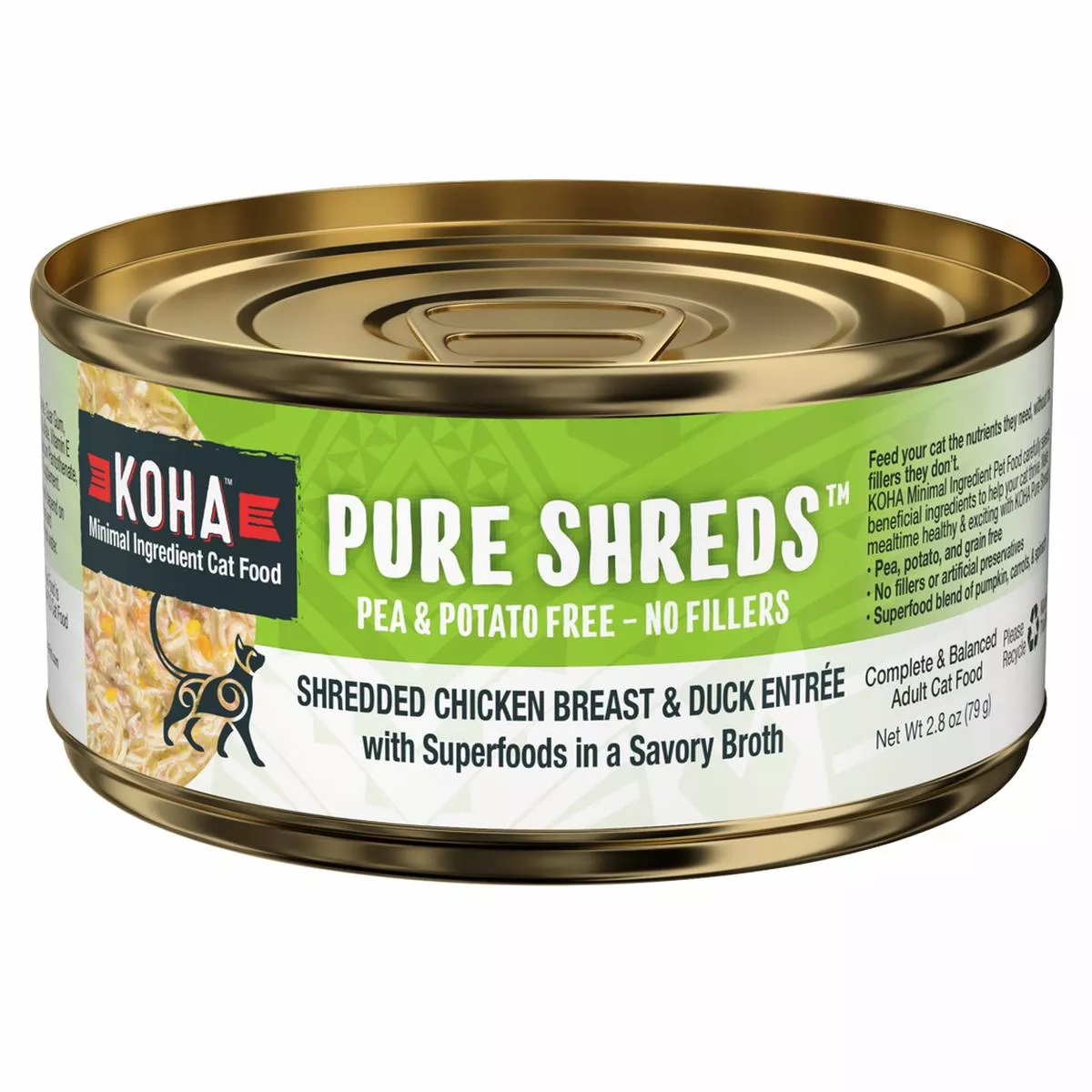 KOHA Cat Pure Shredded Chicken & Duck 2.8oz