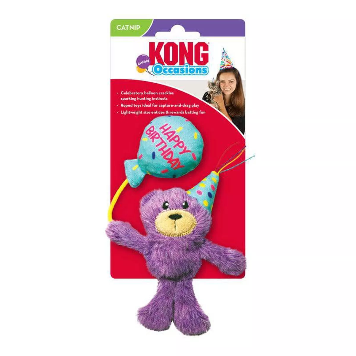 KONG Cat Toy Occasions Birthday Teddy