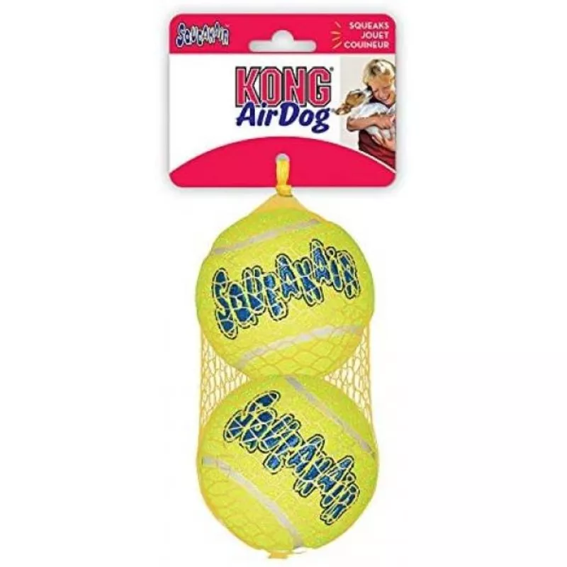 Kong D Squeaker Ball Large 2pk