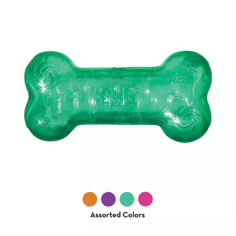 Kong Dog Toy Squeezz Crackle Bone Medium Assorted