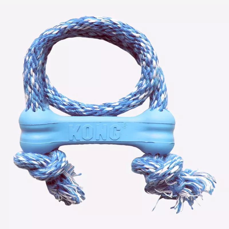 Kong Goodie Bone with Rope Puppy Toy (Assorted Color) – XS