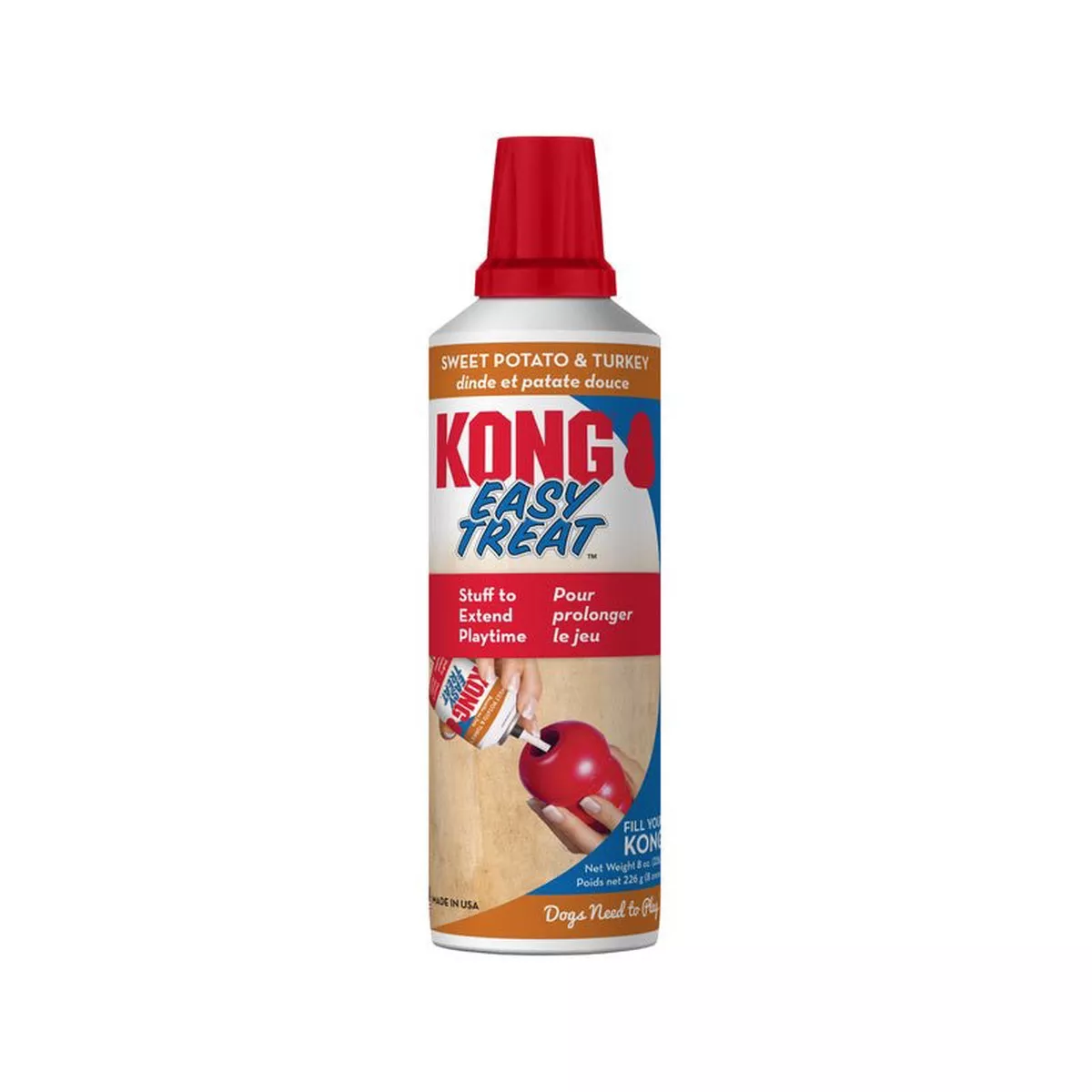 KONG Holiday Easy Treat Turkey & Sweet Potato Stuffable Dog Treat, Low-Calorie, Perfect for KONG Toys