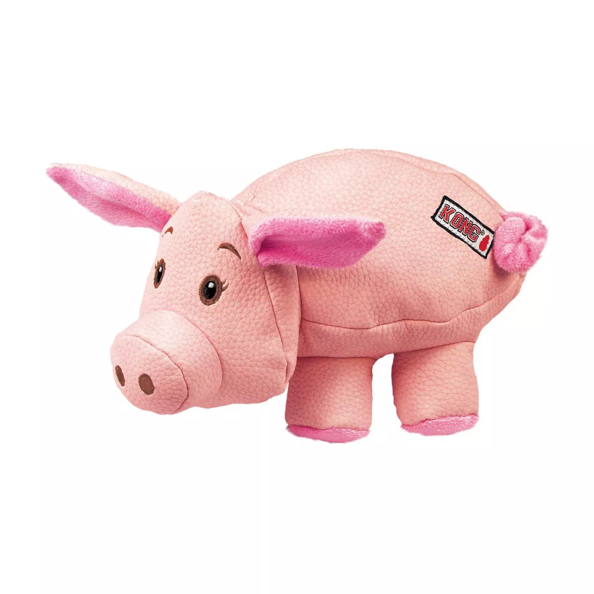 KONG Phatz Pig Plush Dog Toy with Low-Tone Squeaker