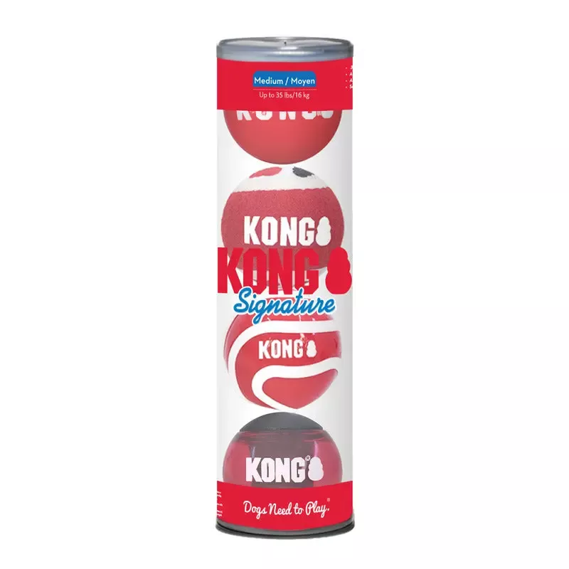 Kong Signature Balls 4PK Assorted