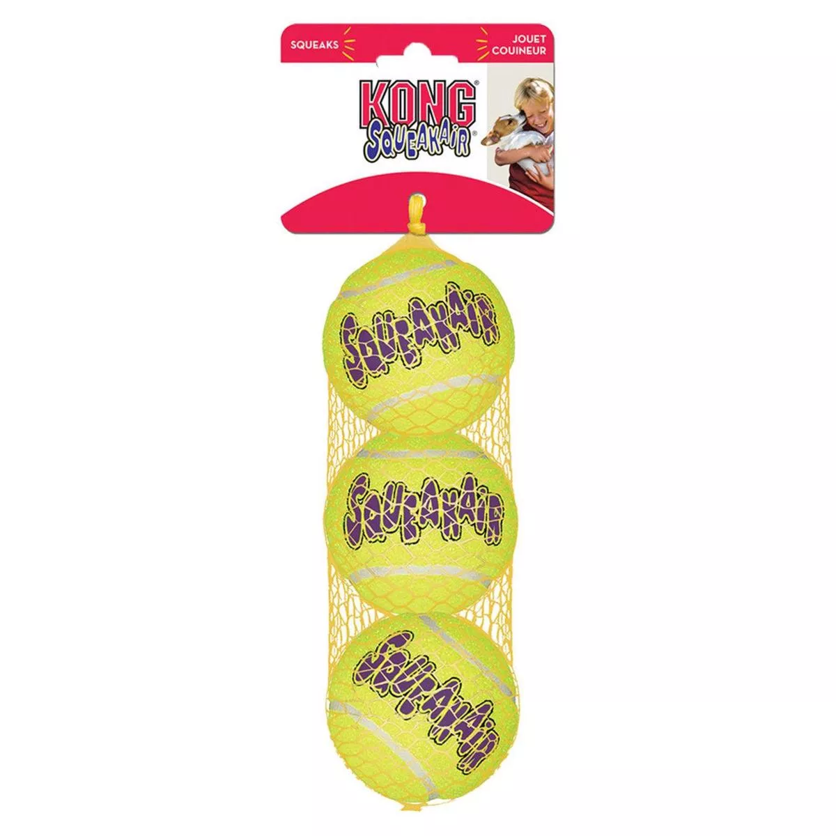 Kong SqueakAir Tennis Balls – Medium – 3 Pack