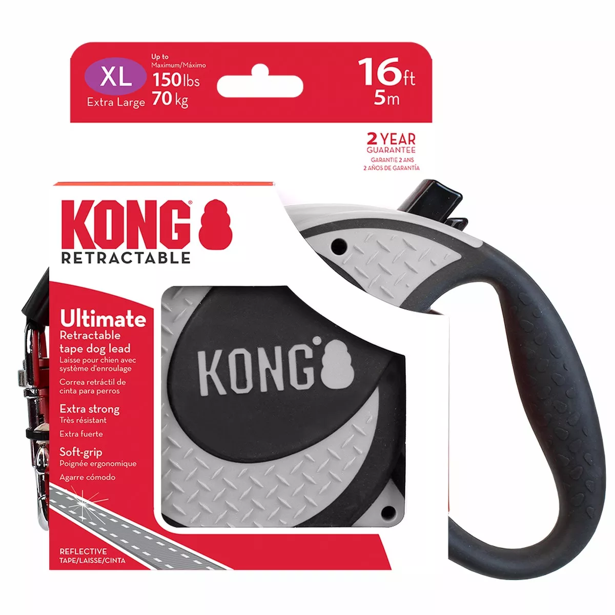 KONG Ultimate Retractable Grey Xtra Large Up To 70kg 5m