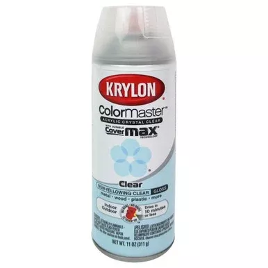 Krylon Colormaster Acrylic Crystal Clear Gloss Spray – 11 oz