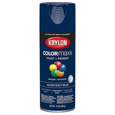 Krylon Colormaxx Gloss Navy Blue Spray Paint + Primer – 12 oz