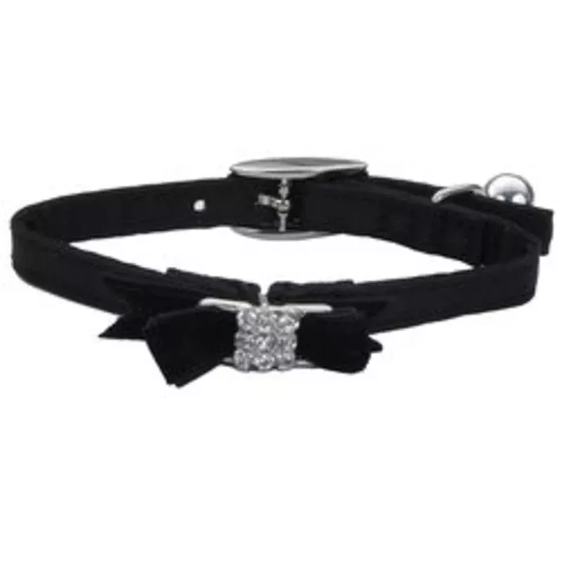 Lil’ Pals Safety Collar w/ Bow for Kittens 5/16 x 8 Black Silk