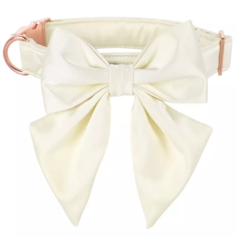 Lionet paws Bowtie Dog collar – comfortable silk dog collar with removable fly for medium dogs neck 34-55cm m collar & fly (1 pack) white – Creating a Sanctuary for Your Pets and Visiting Wildlife