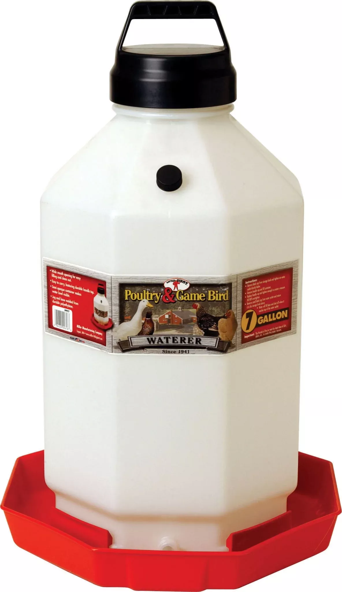 Little Giant Plastic Poultry Waterer 7 Gallon Red
