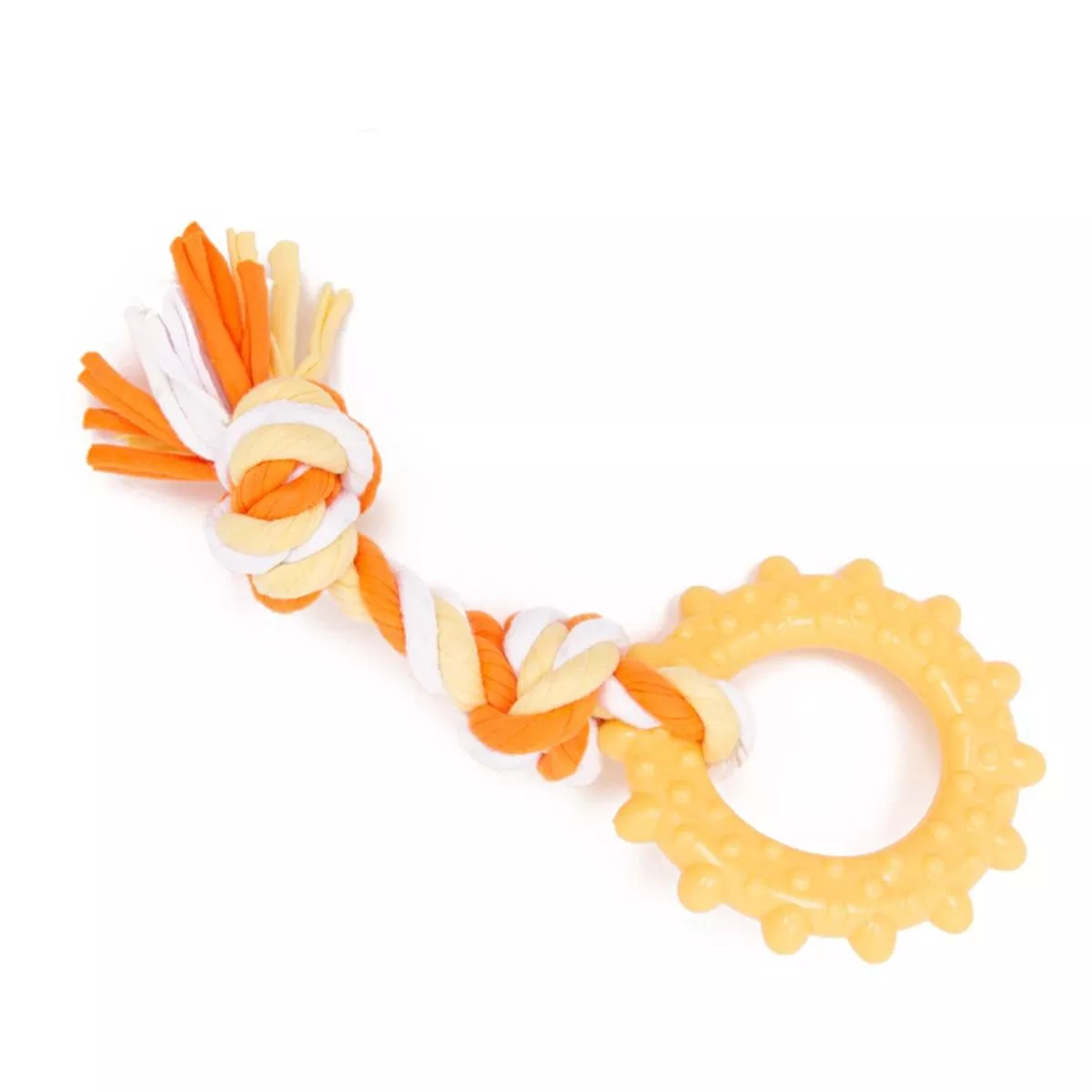 Little Lively TPR Sun Ring Jersey Rope Toy – Interactive Dog Toy