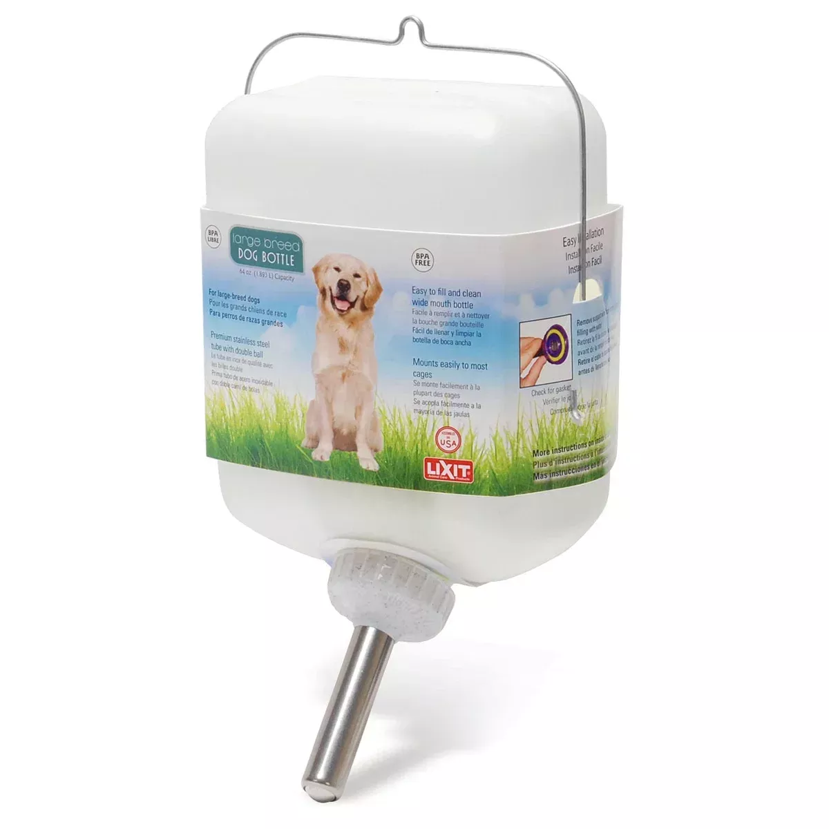 Lixit Plastic Wide Mouth Water Bottle for Dogs