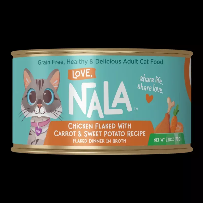 Love, Nala Chicken With Carrot & Sweet Potato Flaked Recipe Dinner In Broth Grain-Free Adult Cat Food, 2.8-oz